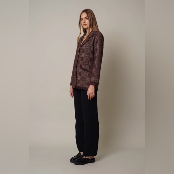 Cyrus | NWT Size Medium Stockholm Plaid Mink Jacket - Picture 3 of 16